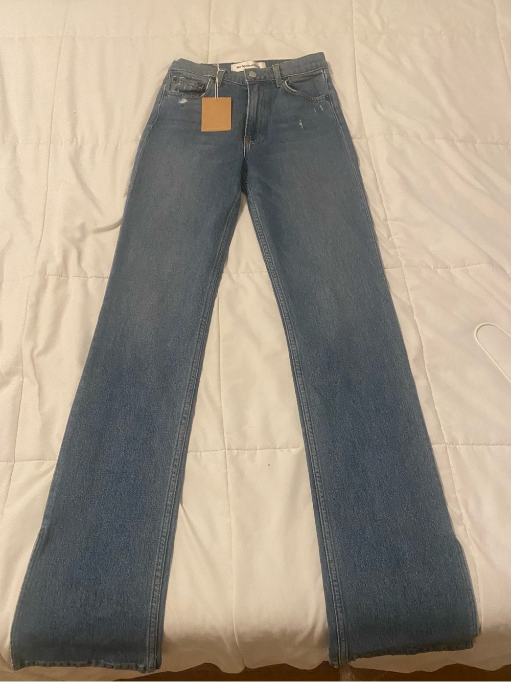 Reformation Split Hem Bootcut Jeans